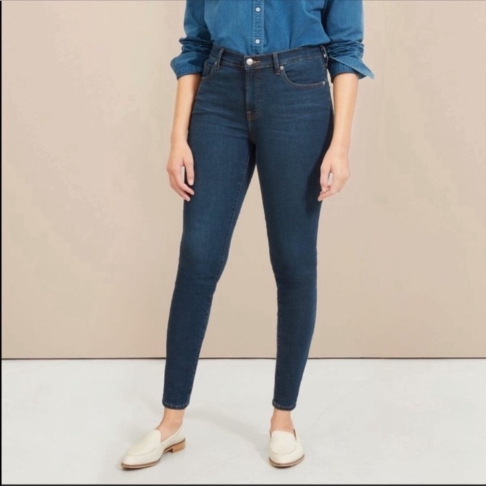 Everlane Mid Rise Skinny Leg Denim Jeans‎ size 26 dark wash